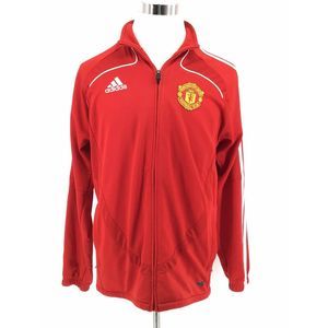 Adidas Mens Manchester United Jacket Med Red Long Sleeve Climacool